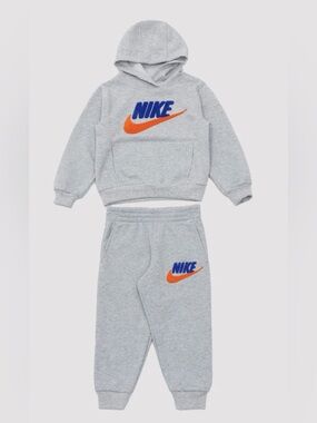 Nike Kids Gray Club Fleece Hoodie & Sweatpants Set